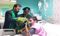 بیماران مجتمع  بیمارستانی شهید بهشتی کاشان متبرک به پرچم سبز رضوی شدند